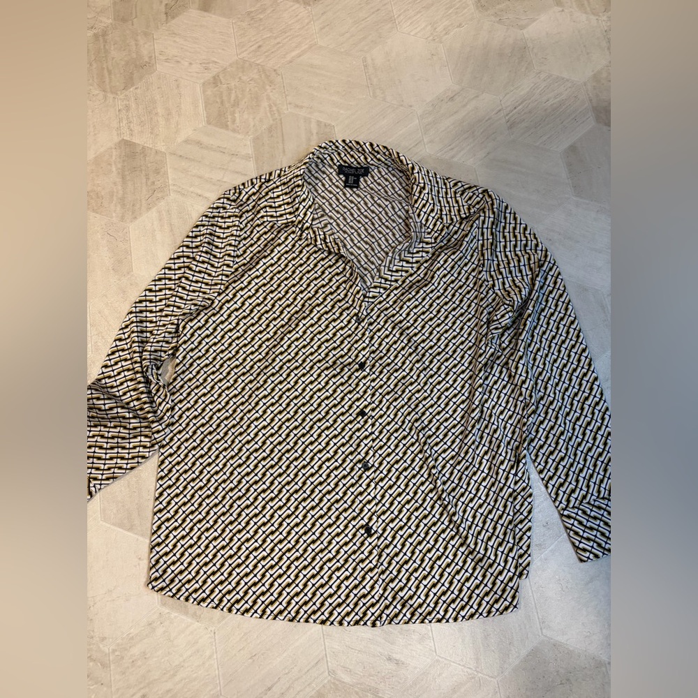 Rachel Zoe Black and White Patterned Women's‎ Shirt